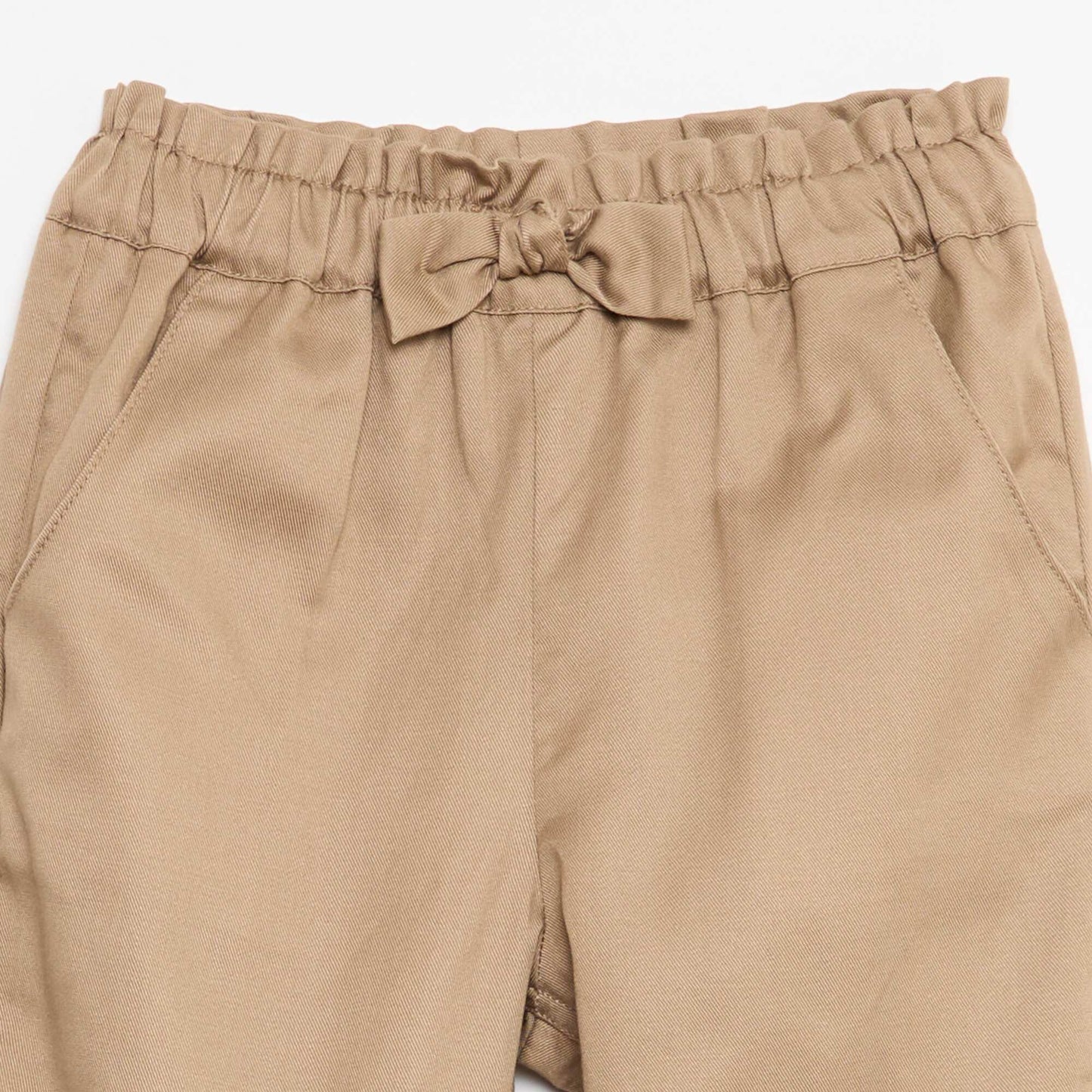 Tencel Trousers with Plain Bow BEIGE