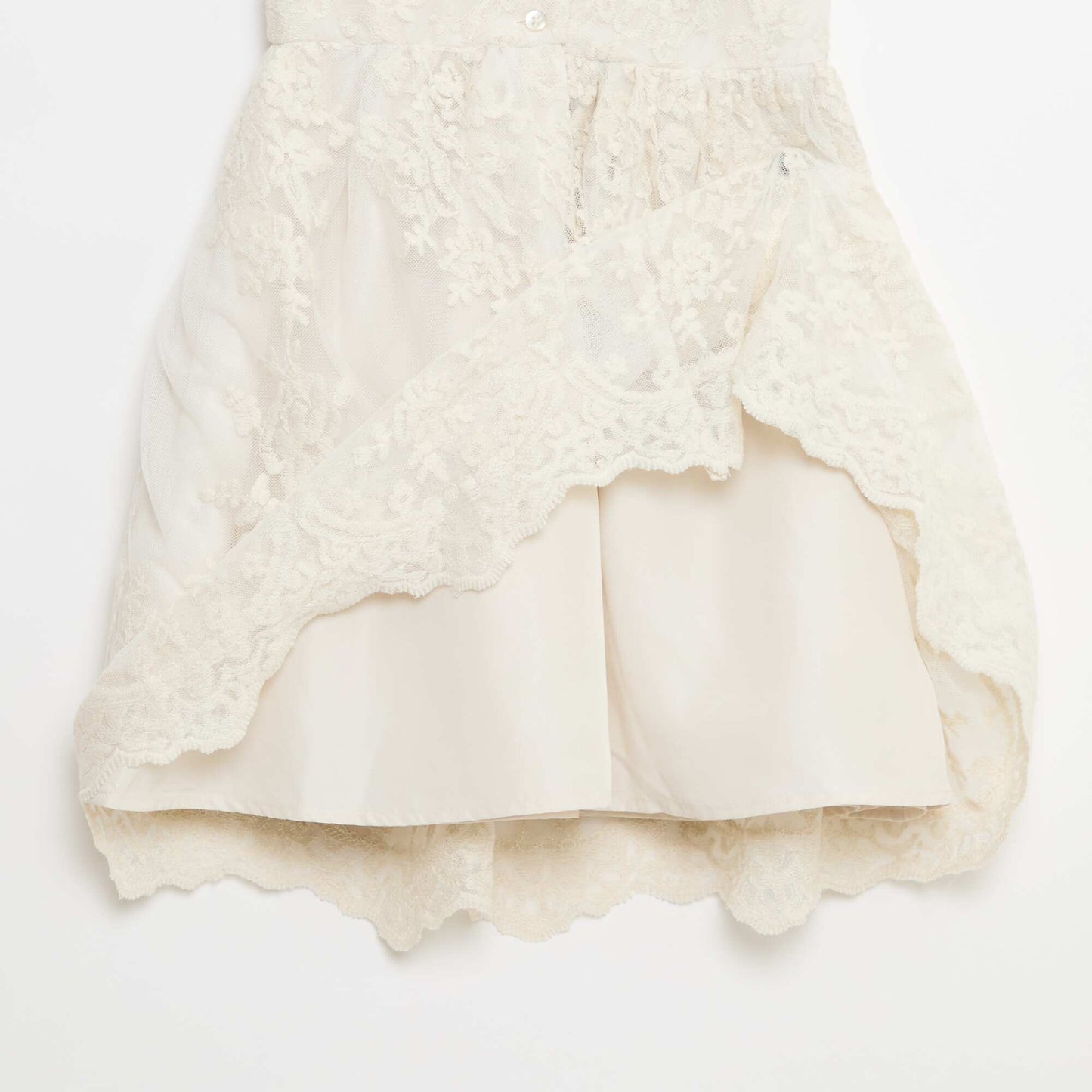 Solid English Embroidery Tulle Dress WHITE