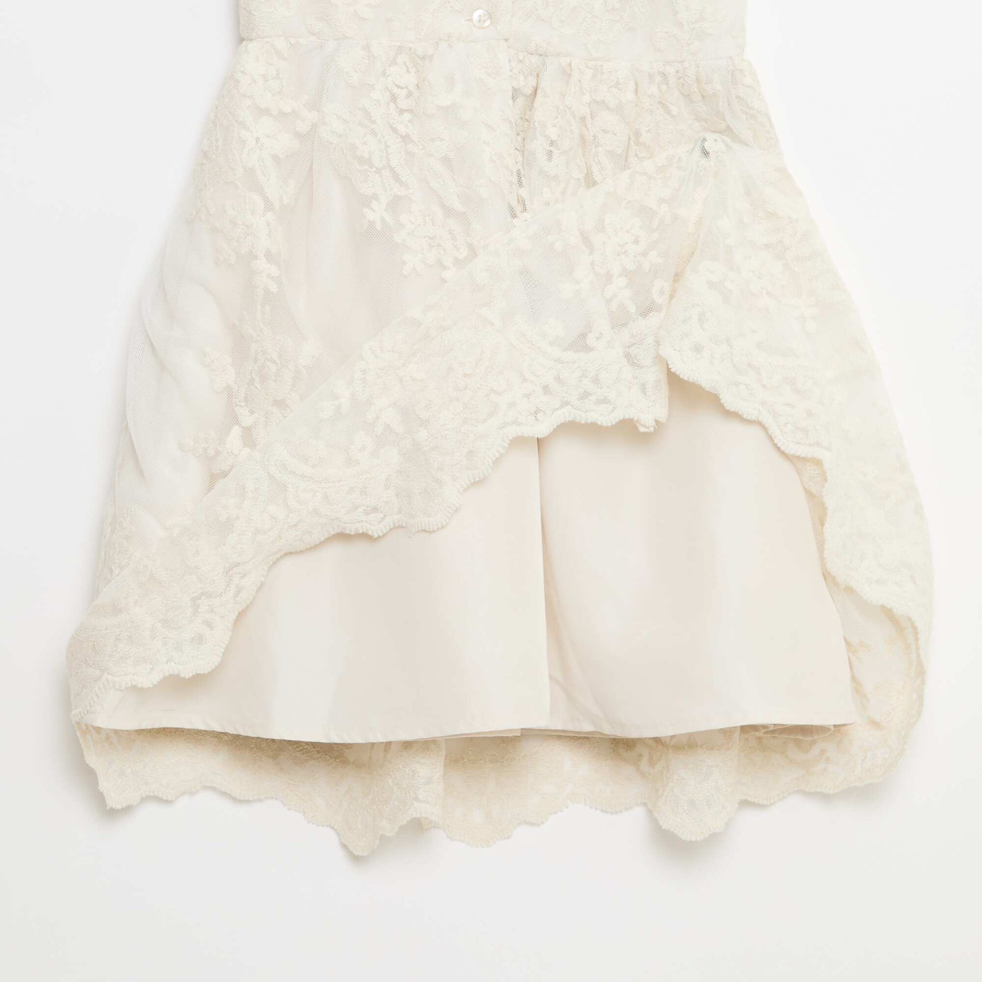 Solid English Embroidery Tulle Dress WHITE