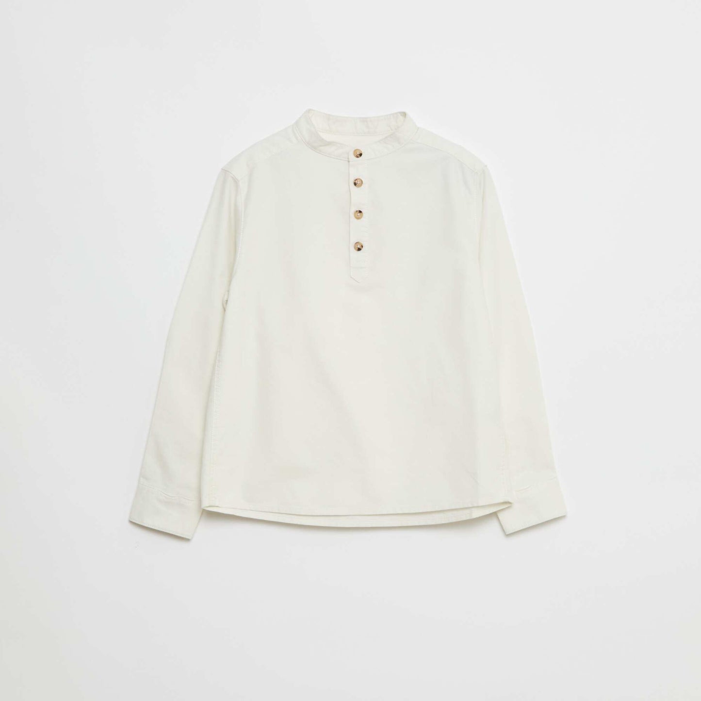 Oxford Mao Collar Shirt WHITE