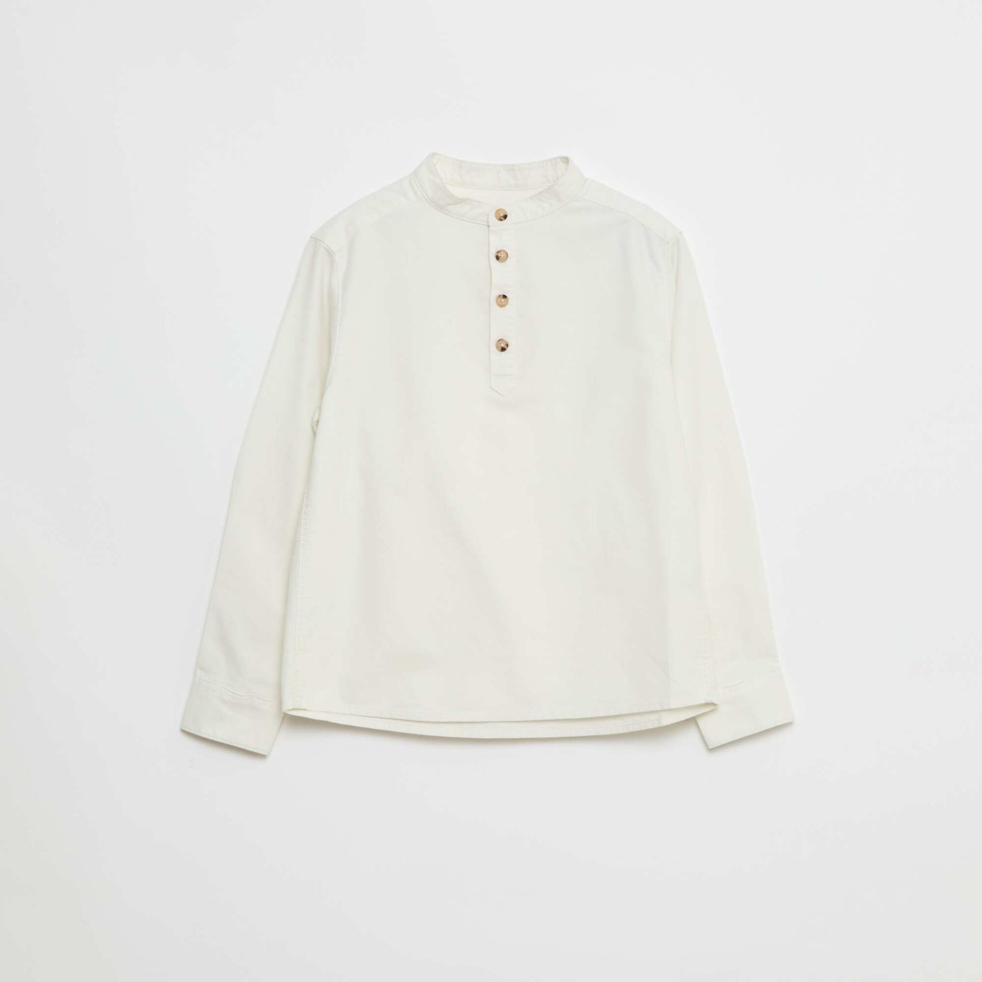 Oxford Mao Collar Shirt WHITE