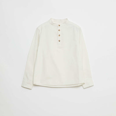 Oxford Mao Collar Shirt WHITE