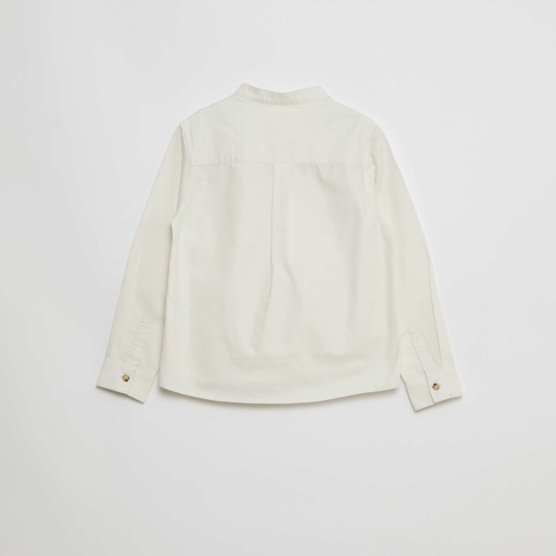 Oxford Mao Collar Shirt WHITE