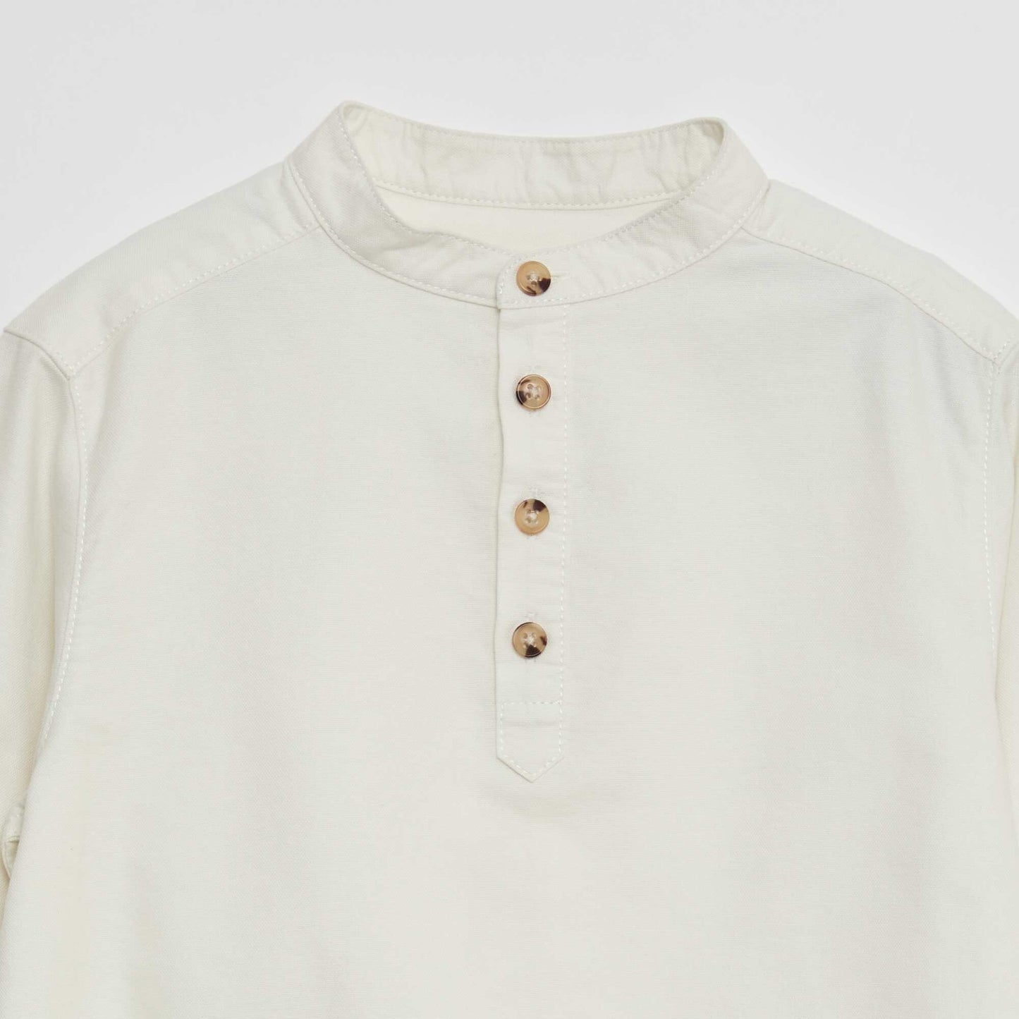 Oxford Mao Collar Shirt WHITE
