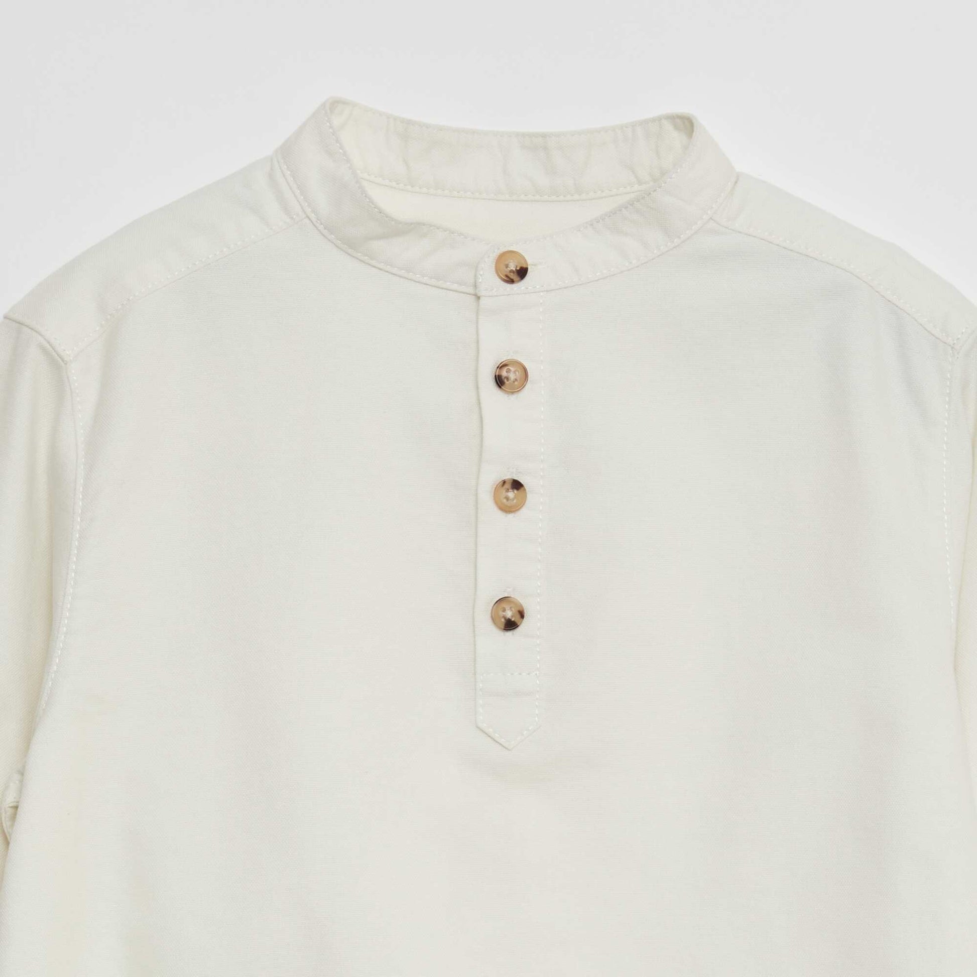 Oxford Mao Collar Shirt WHITE