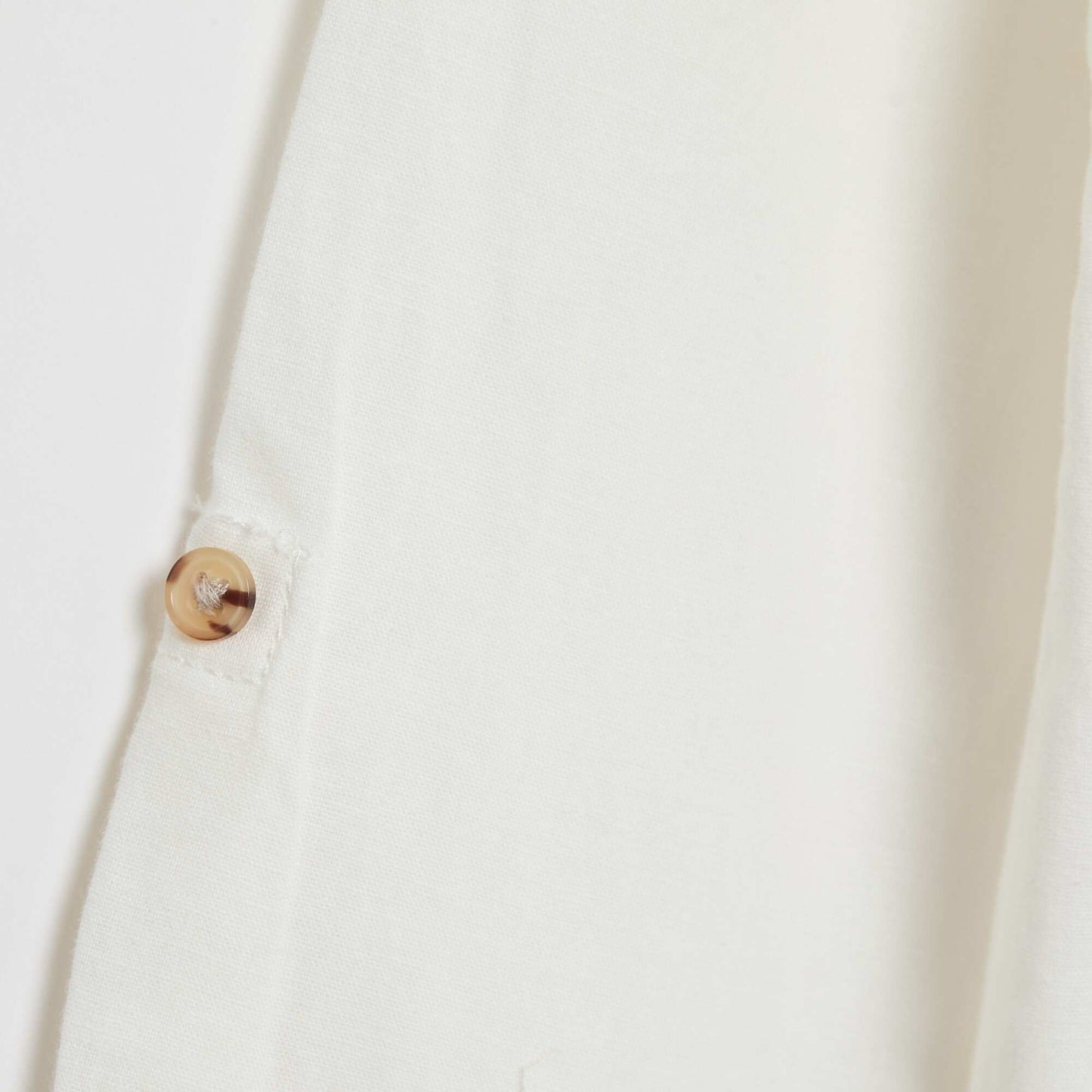 Plain Cotton and Linen Hooded Shirt WHITE