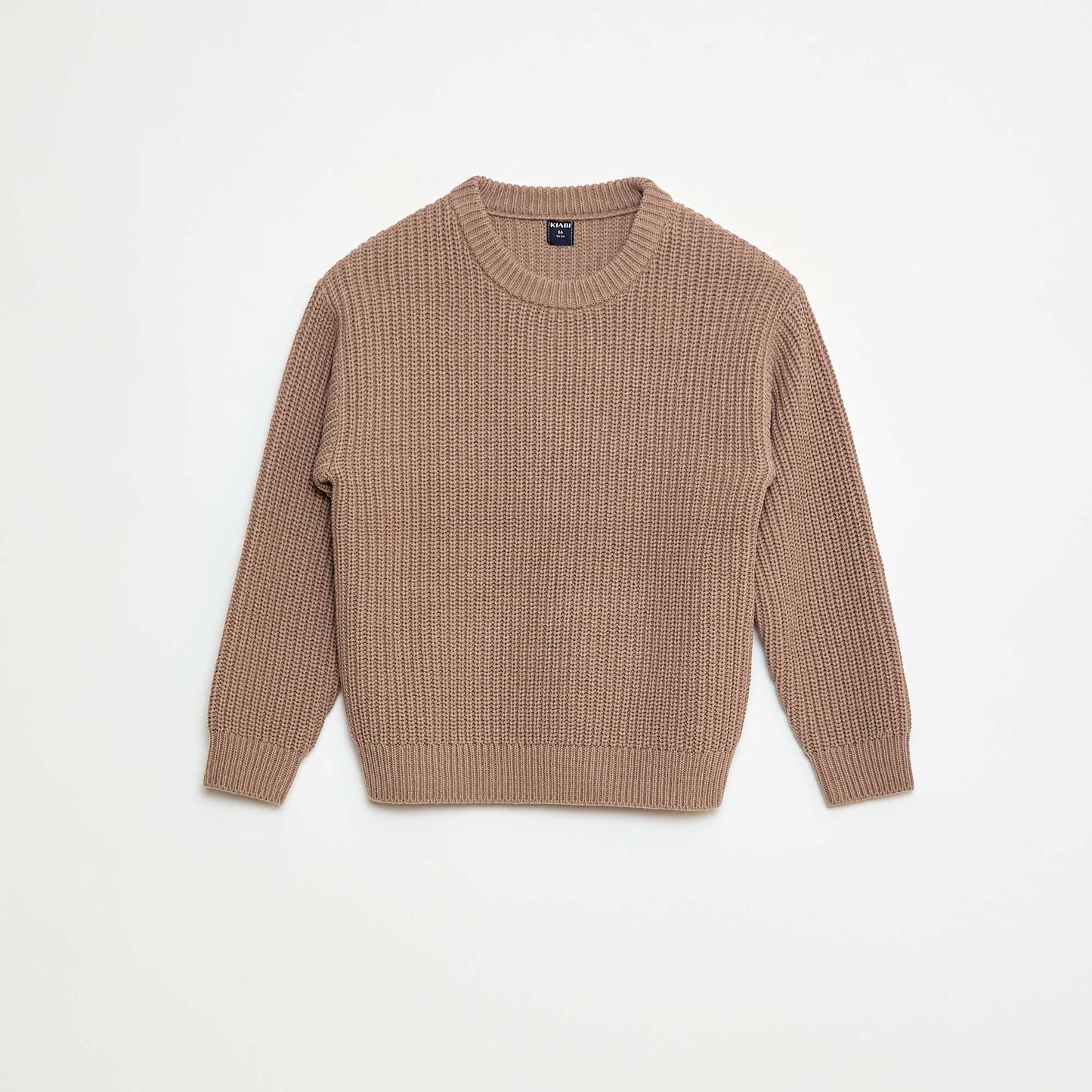 Color Block Knit Sweater BEIGE