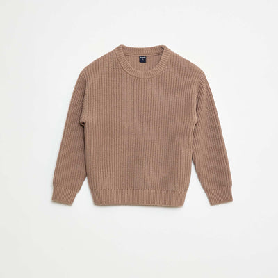 Color Block Knit Sweater BEIGE