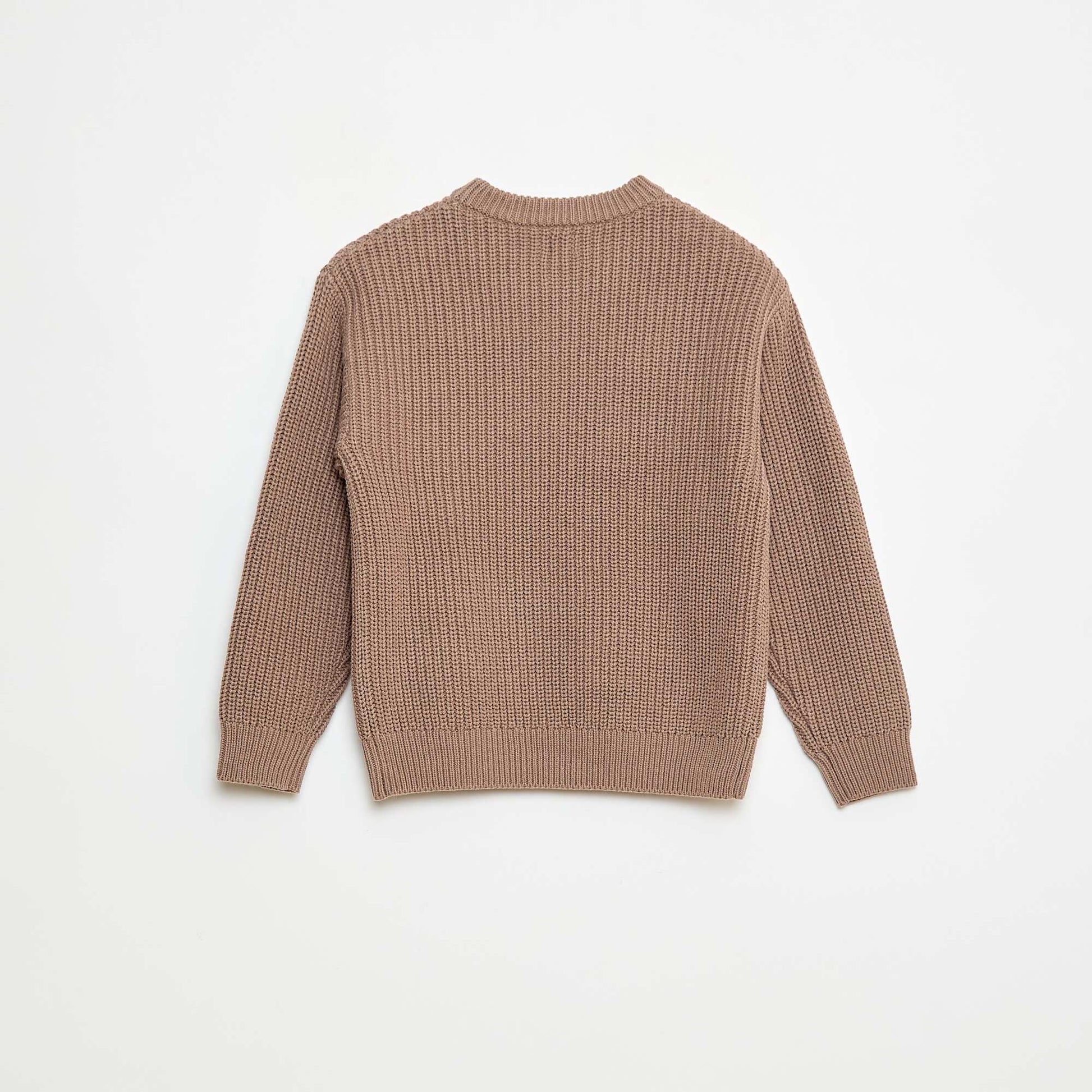Color Block Knit Sweater BEIGE