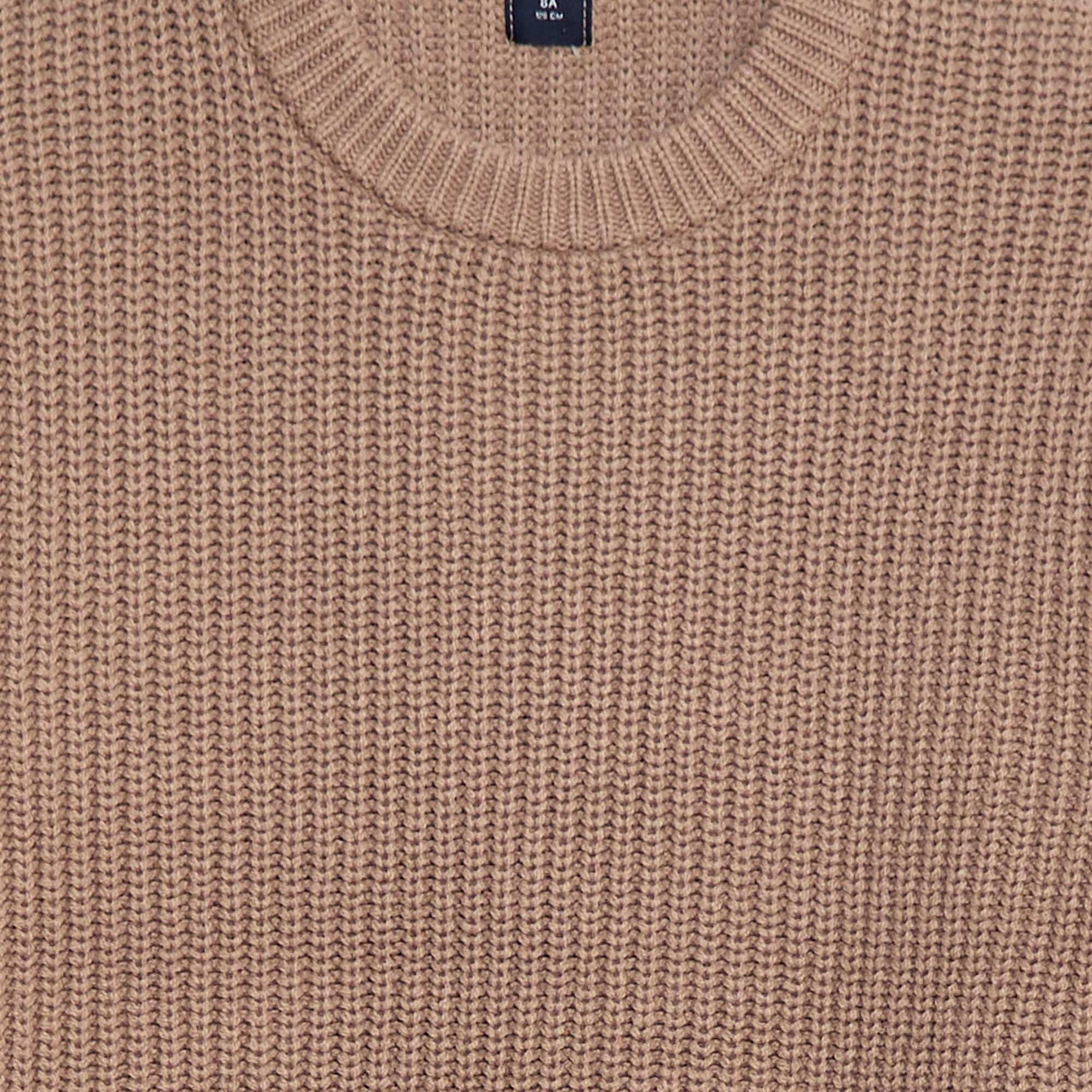 Color Block Knit Sweater BEIGE
