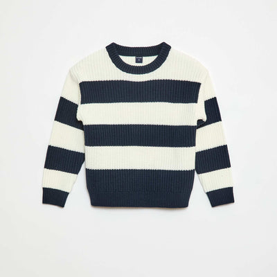 Color Block Knitted Sweater BLUE