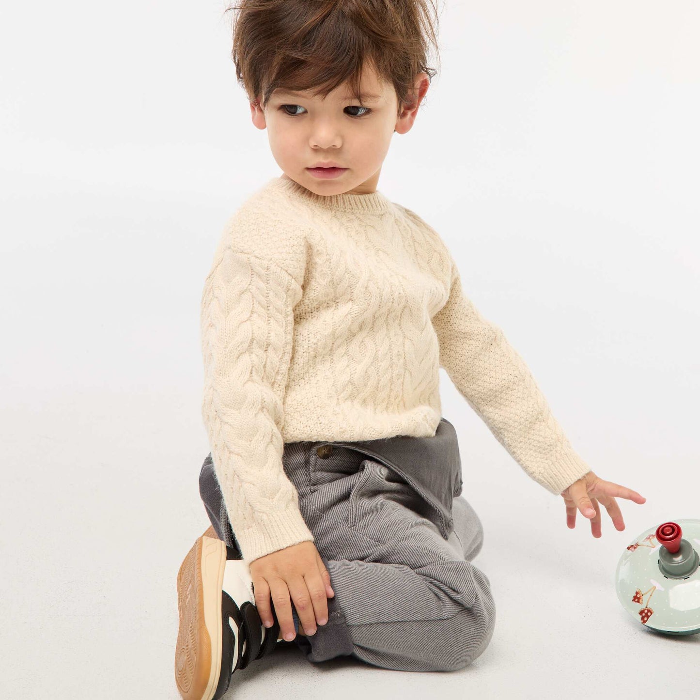 Cable Knit Sweater BEIGE