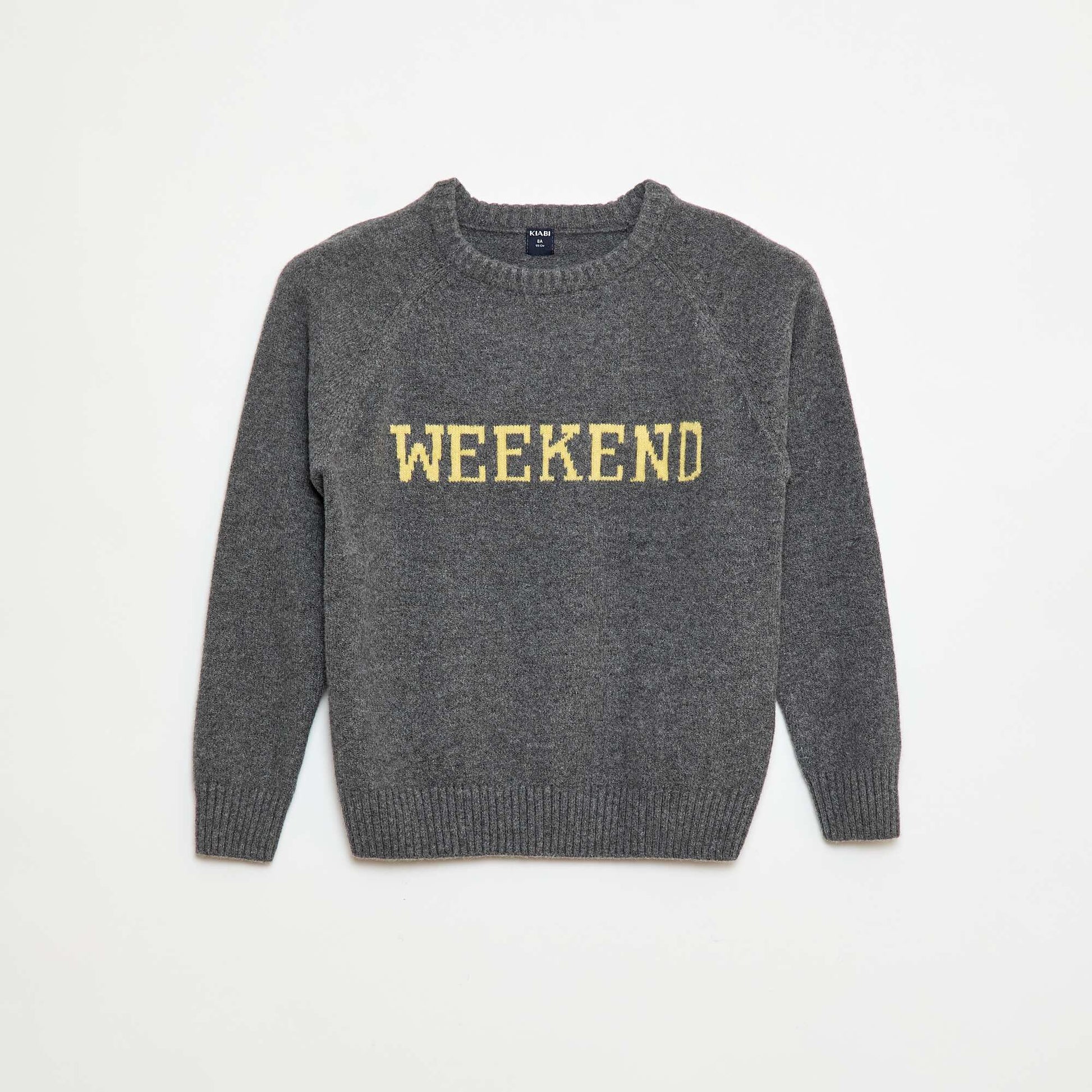 Ultra-Soft Slogan Sweater GREY