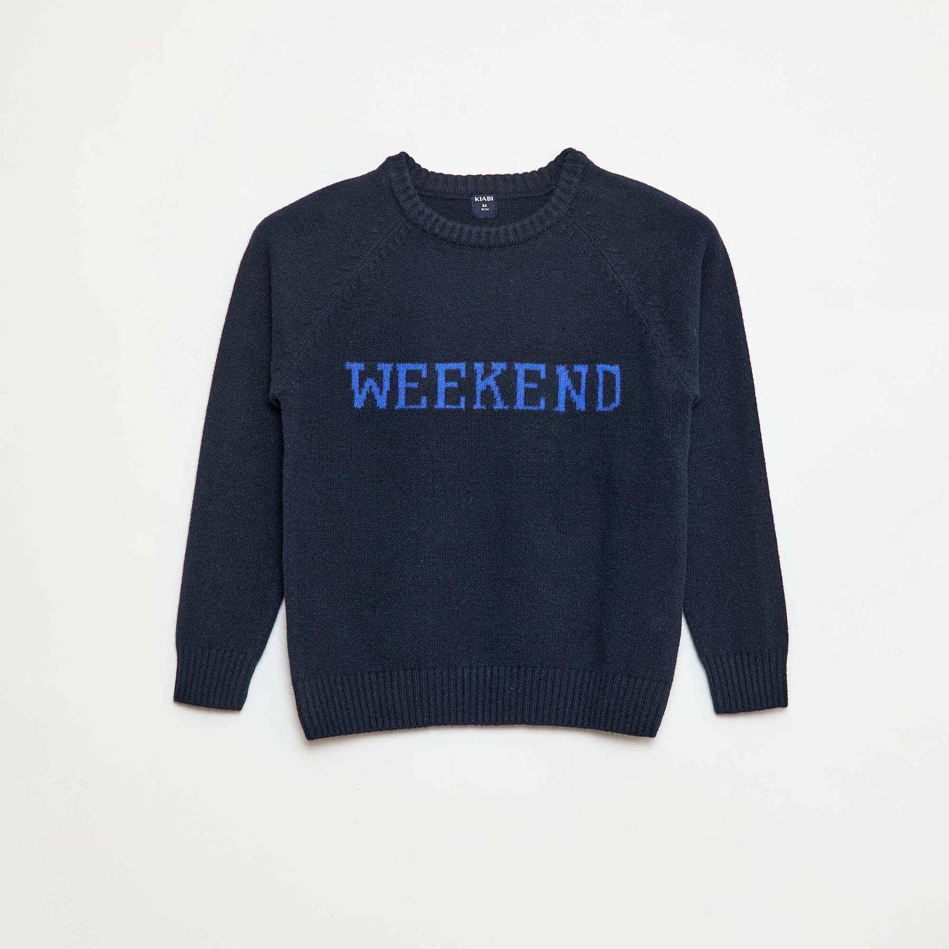 Ultra-Soft Slogan Sweater BLUE