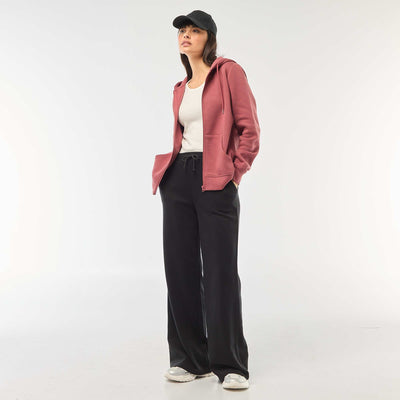 Solid Color Cotton Joggers BLACK