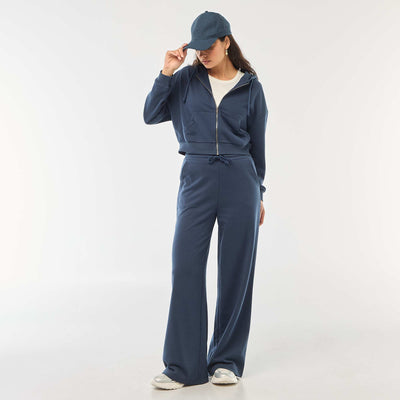 Solid Color Cotton Joggers BLUE