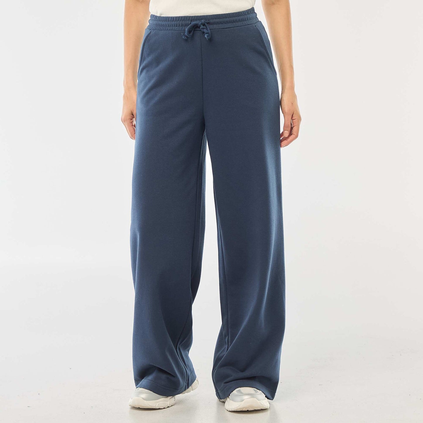 Solid Color Cotton Joggers BLUE