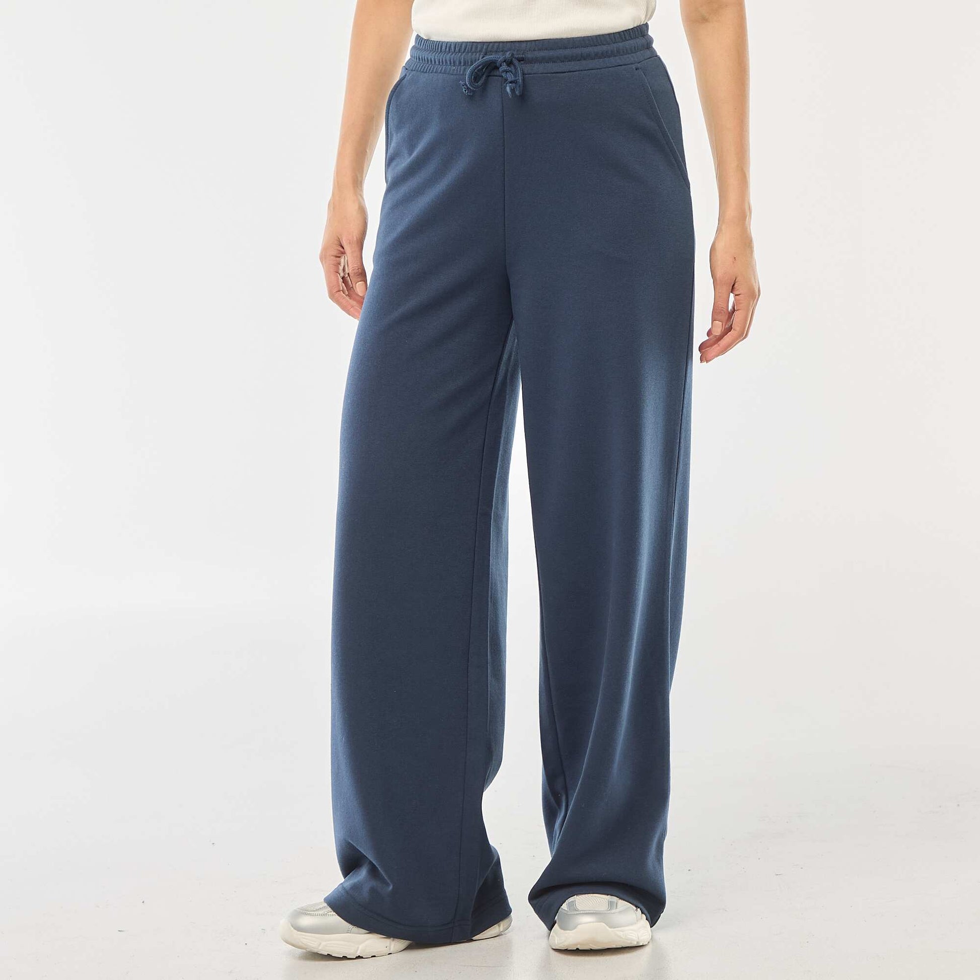 Solid Color Cotton Joggers BLUE