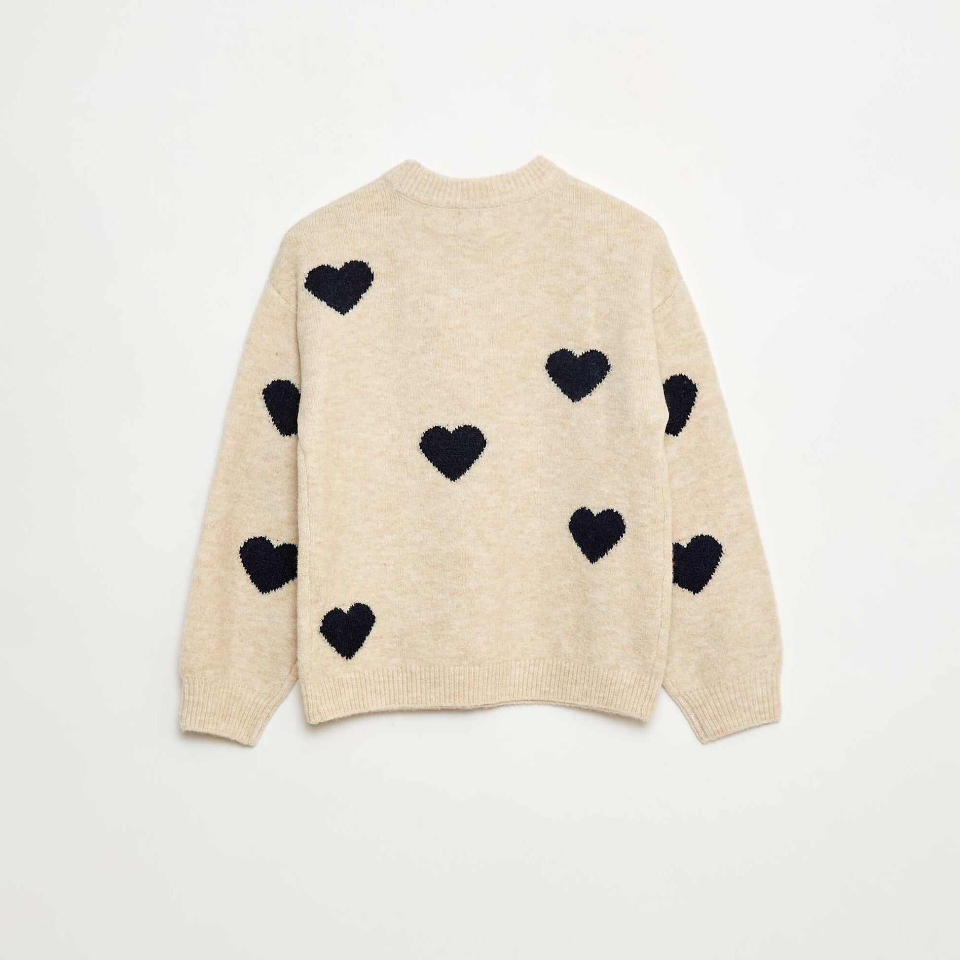 Patterned Crew Neck Sweater BLUE