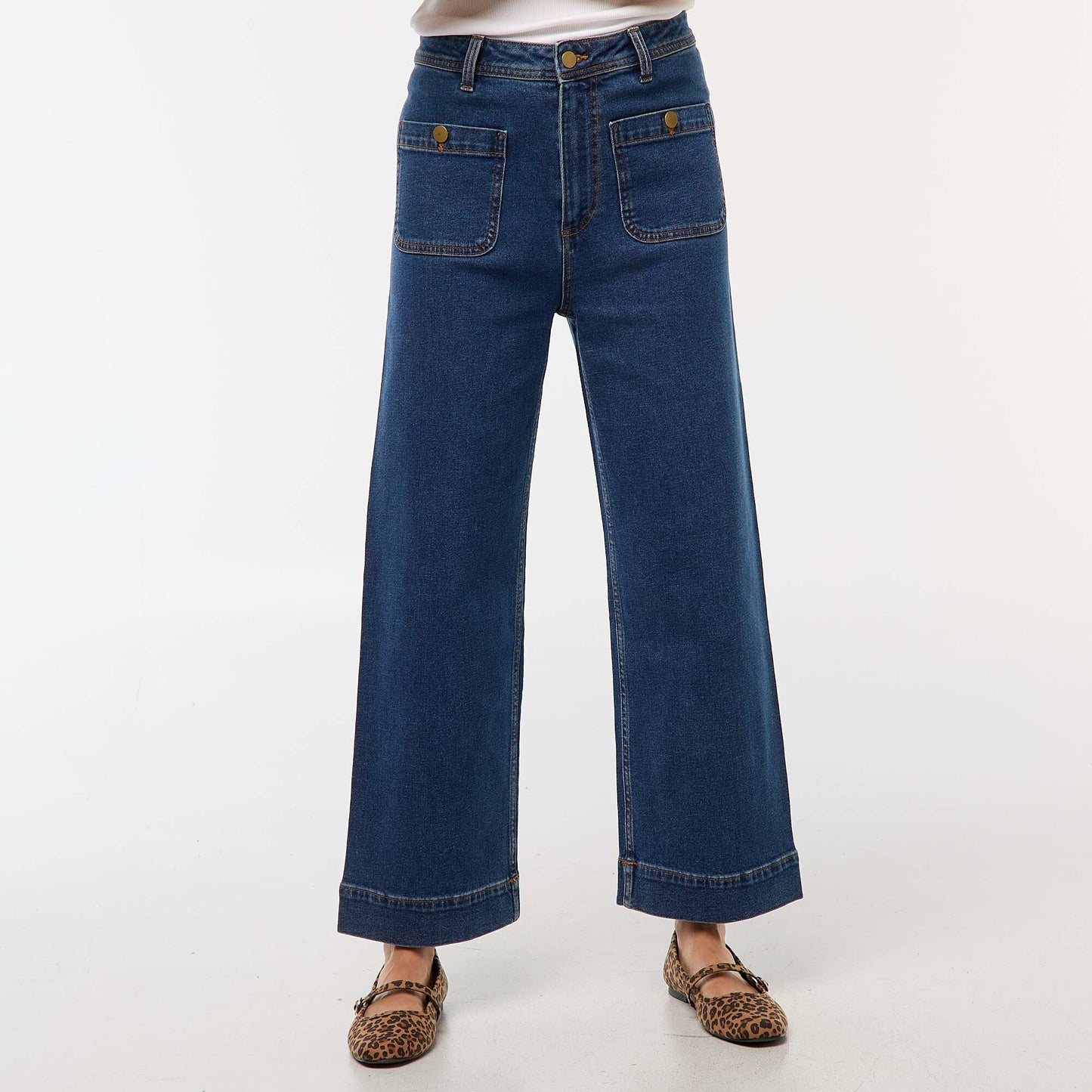 Wide Leg Denim Pants BLUE