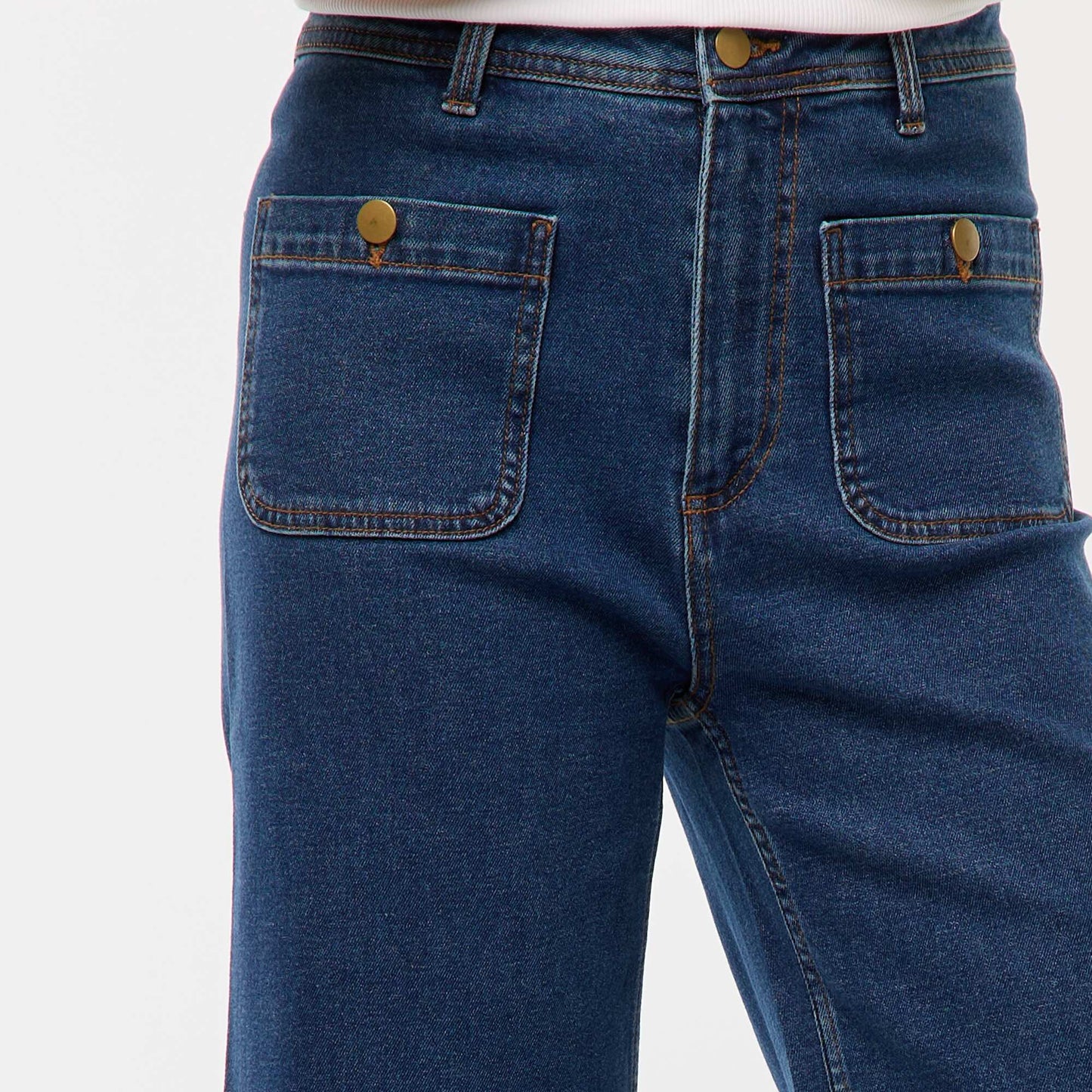 Wide Leg Denim Pants BLUE