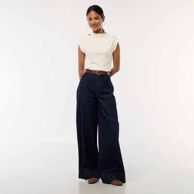 Wide Leg 5-Pocket Jeans BLUE