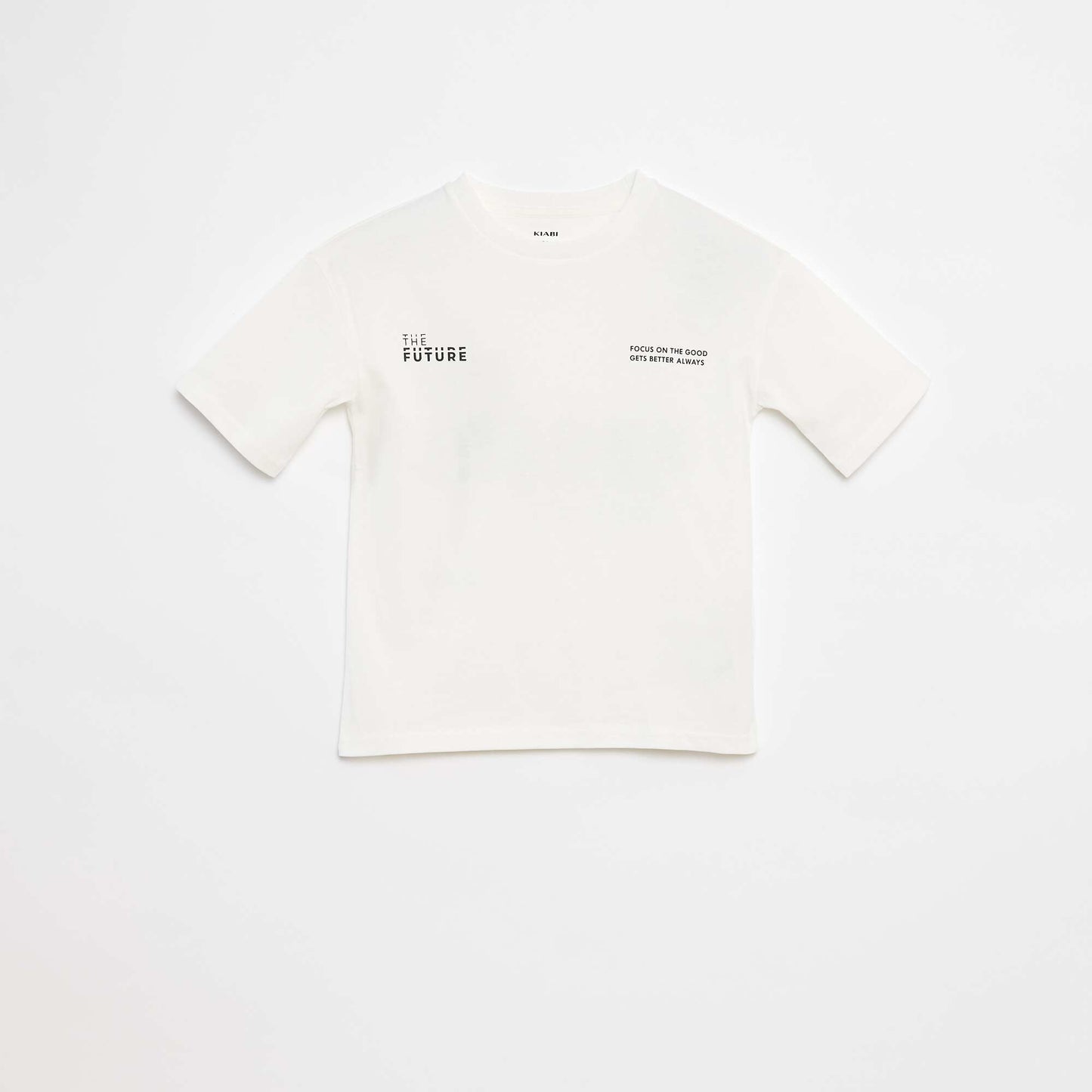 Printed slogan T-shirt BEIGE