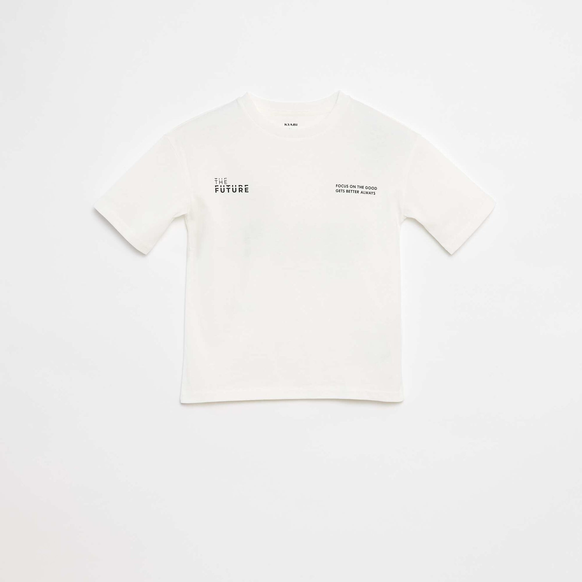 Printed slogan T-shirt BEIGE