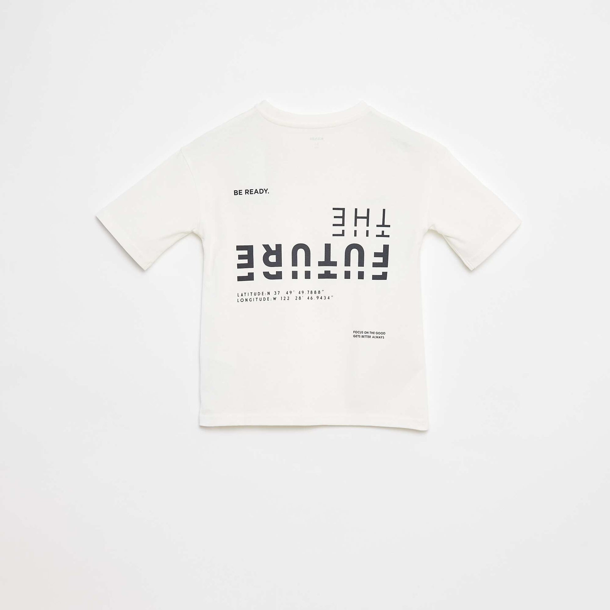 Printed slogan T-shirt BEIGE