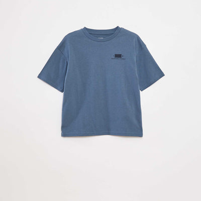 Printed slogan T-shirt BLUE
