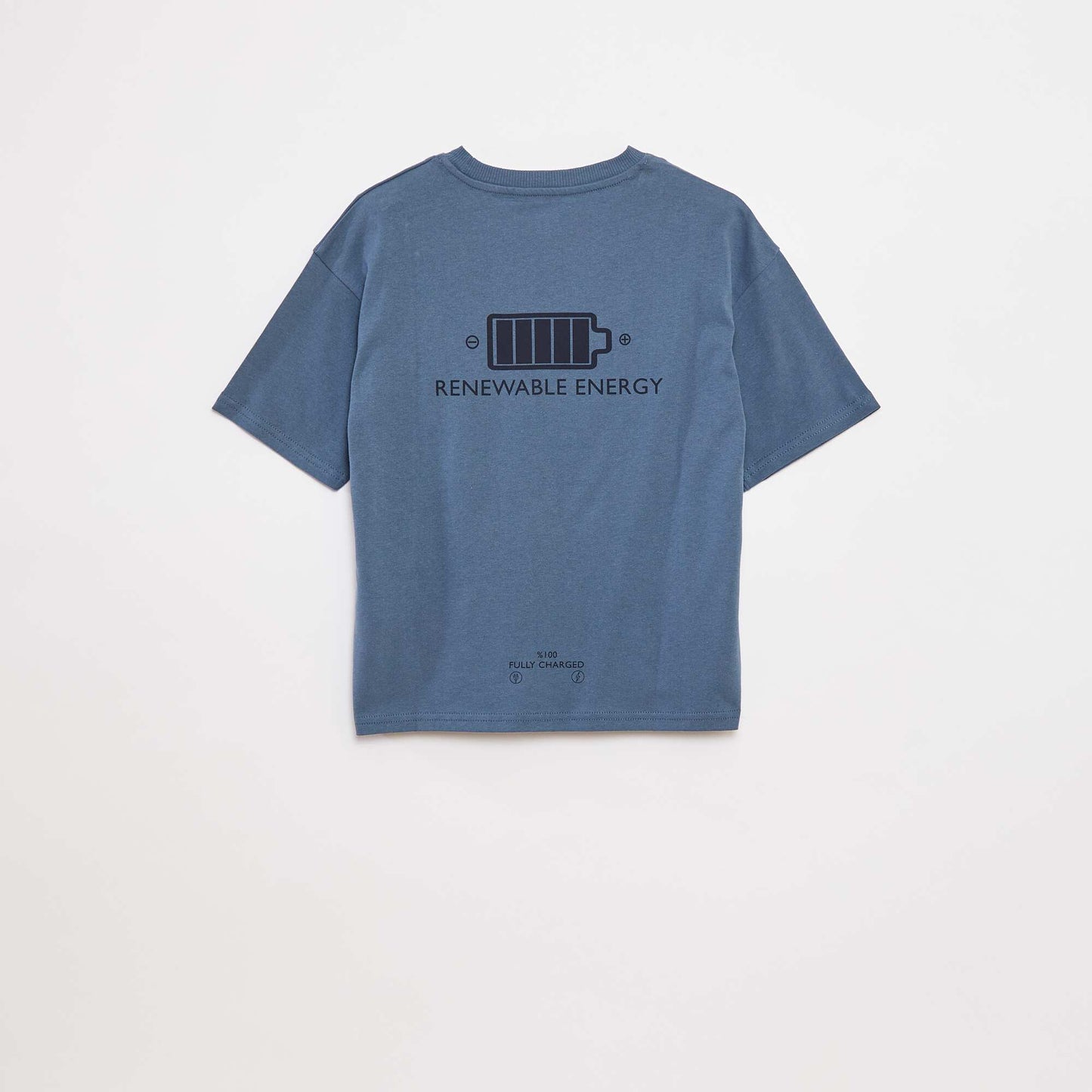 Printed slogan T-shirt BLUE