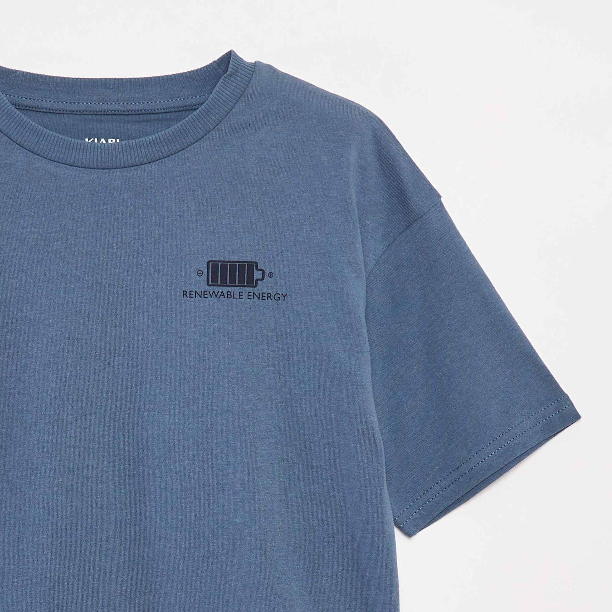 Printed slogan T-shirt BLUE