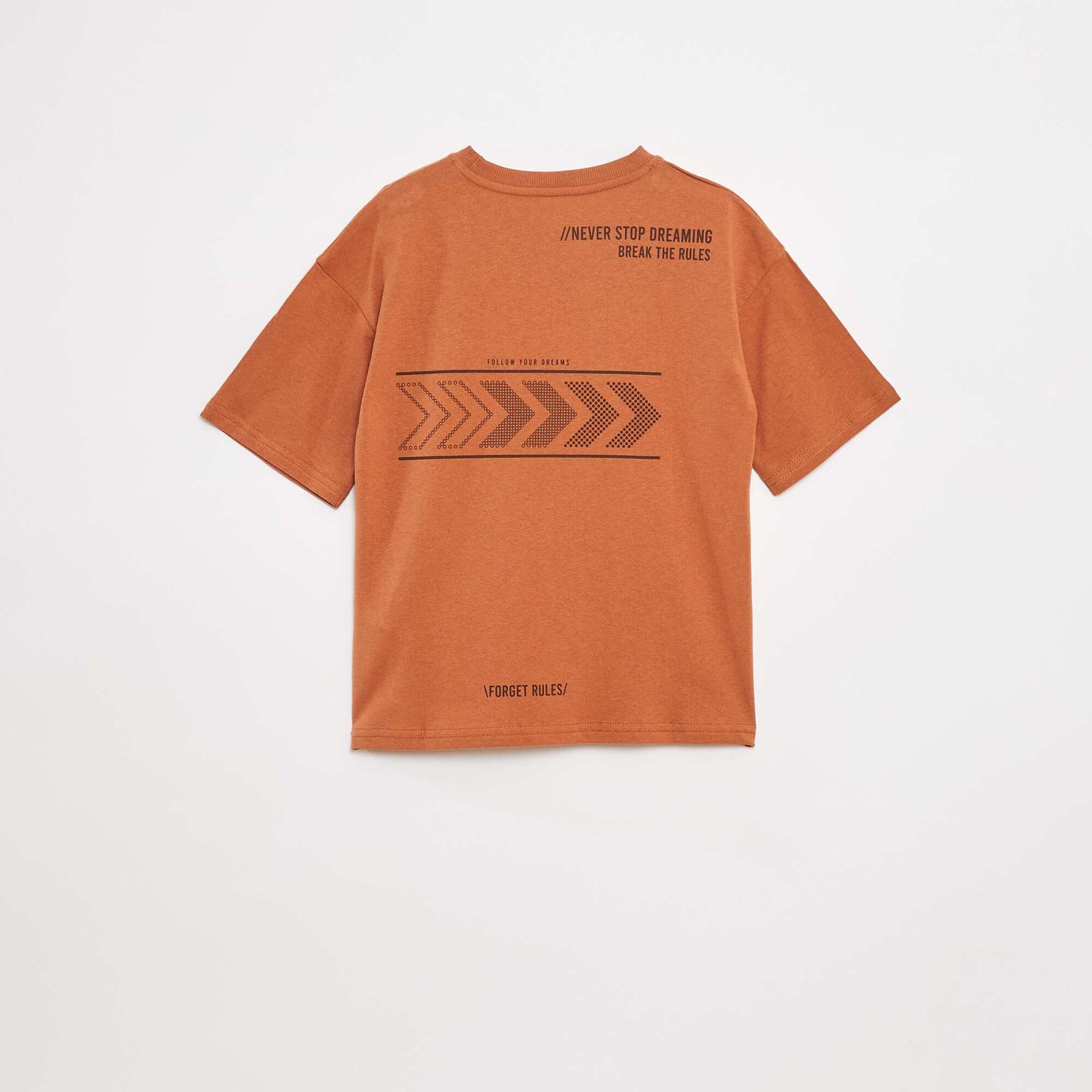 Printed slogan T-shirt BROWN