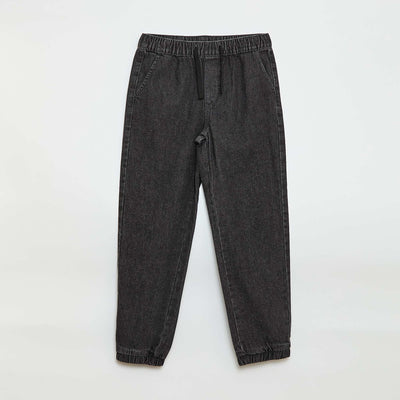 Jogger-fit denim trousers GREY