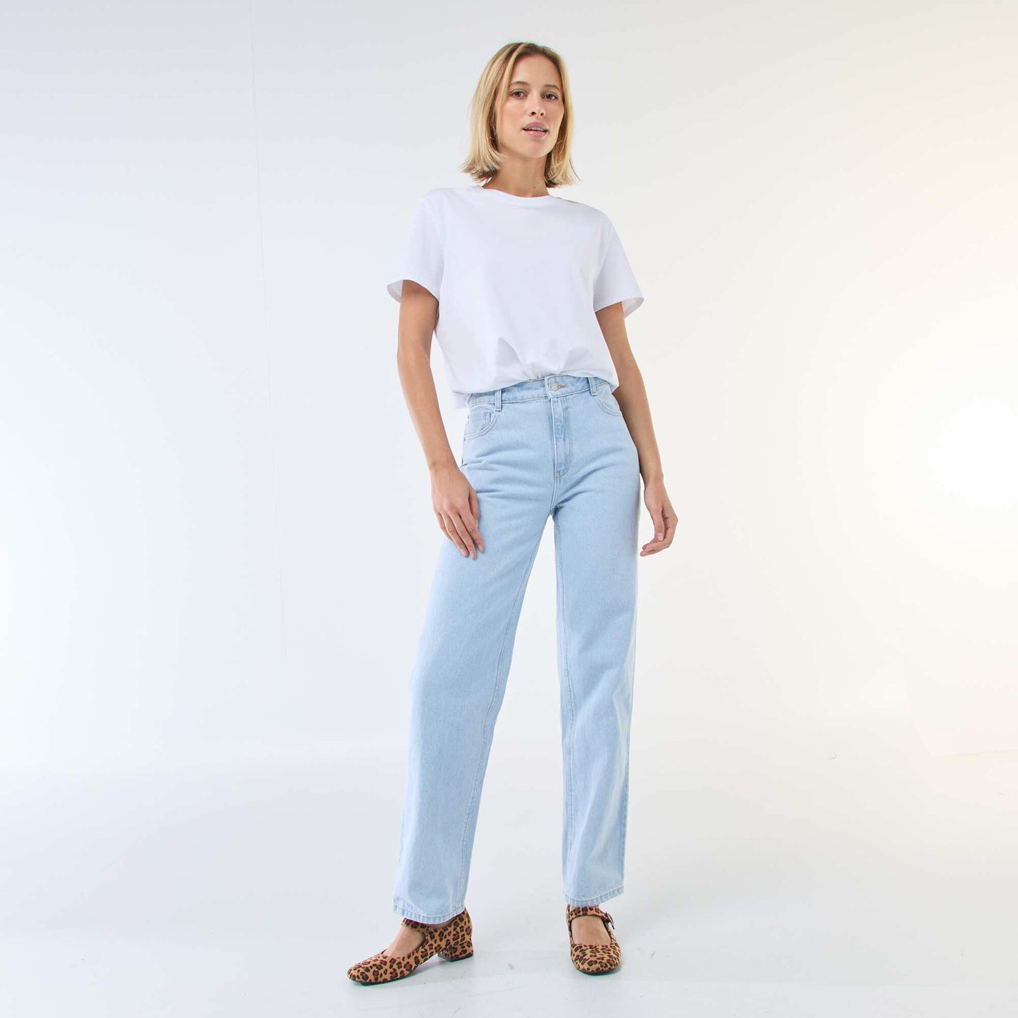 Straight-leg Cotton Denim Jeans BLUE