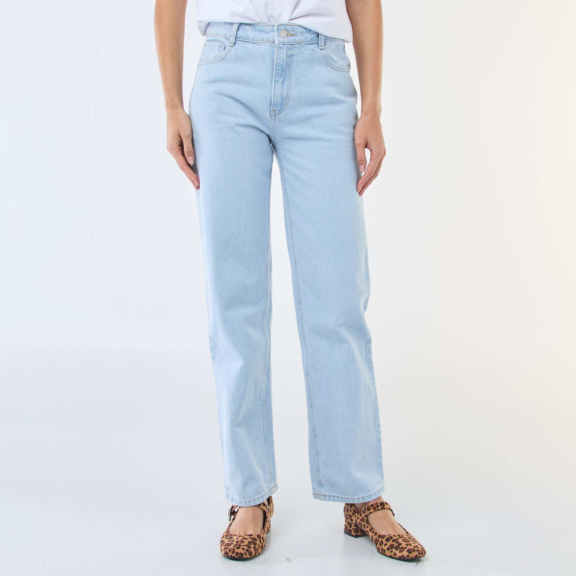 Straight-leg Cotton Denim Jeans BLUE