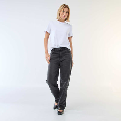 Straight-Leg Cotton Denim Jeans BLACK