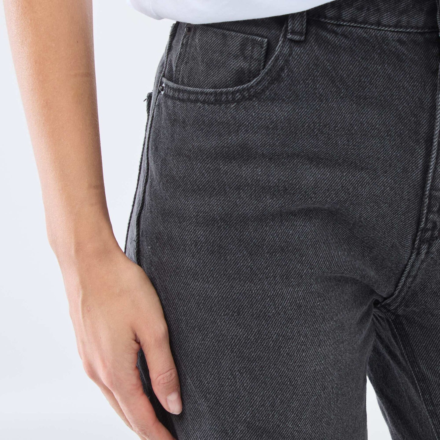 Straight-Leg Cotton Denim Jeans BLACK