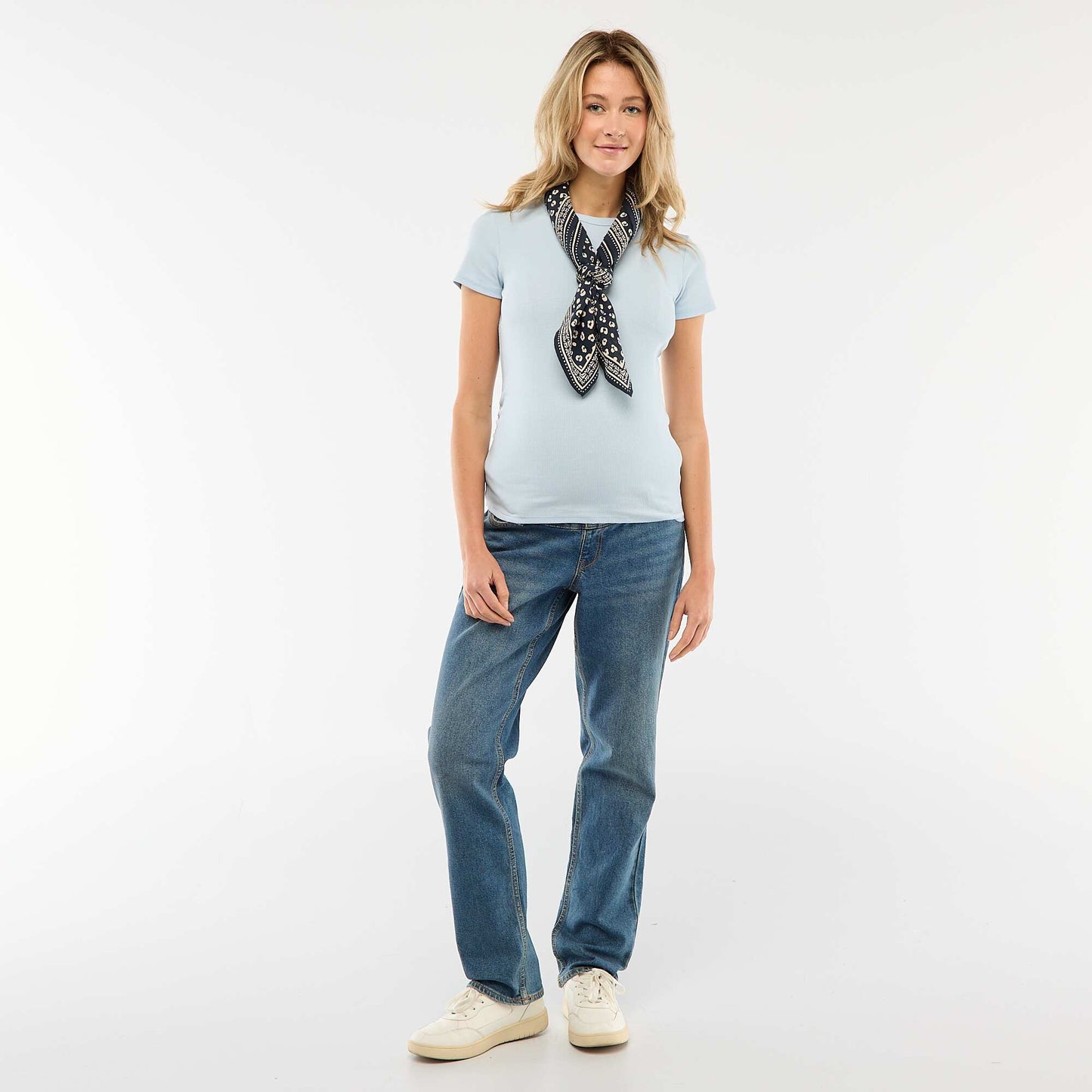 Maternity Trousers with Stretch Waistband BLUE