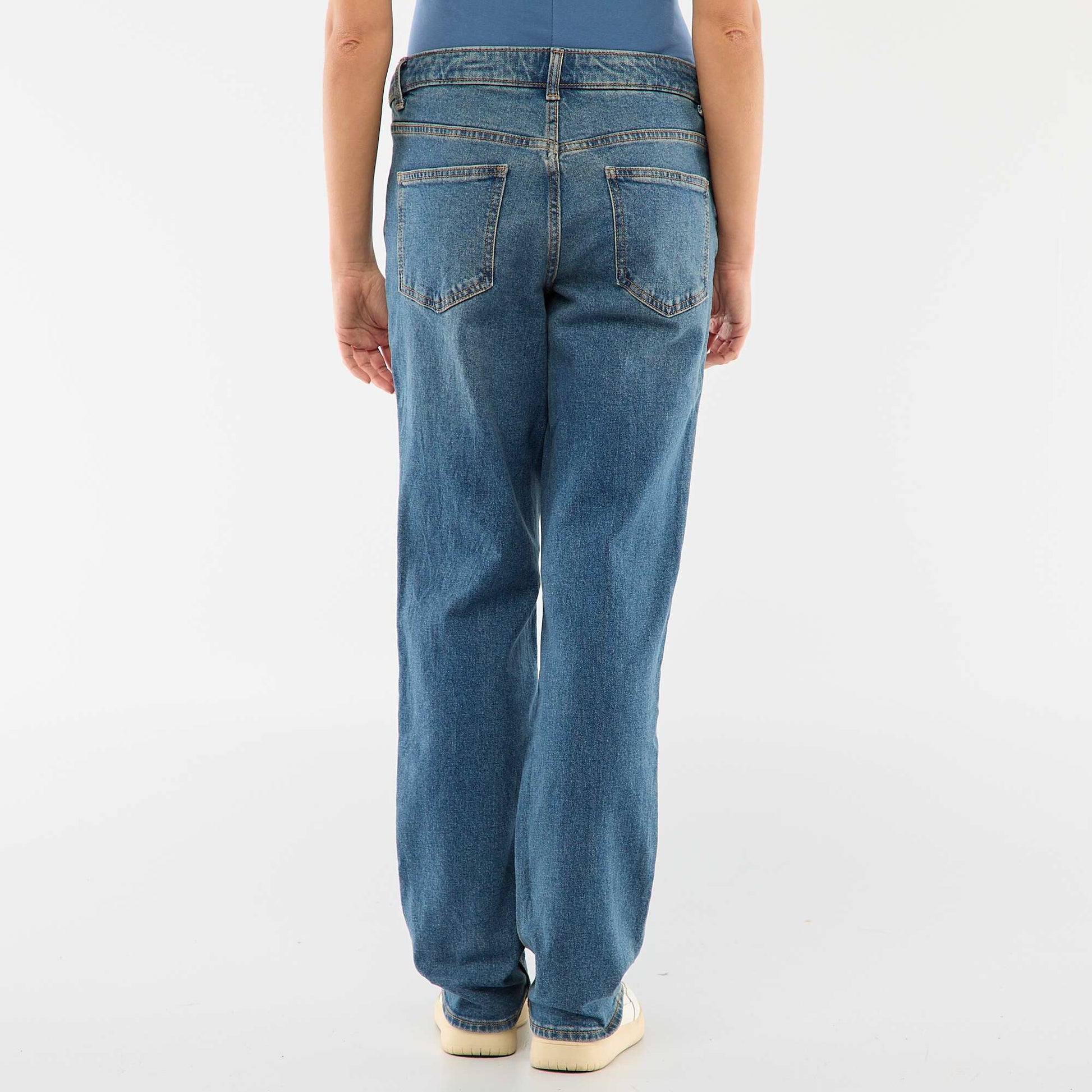Maternity Trousers with Stretch Waistband BLUE