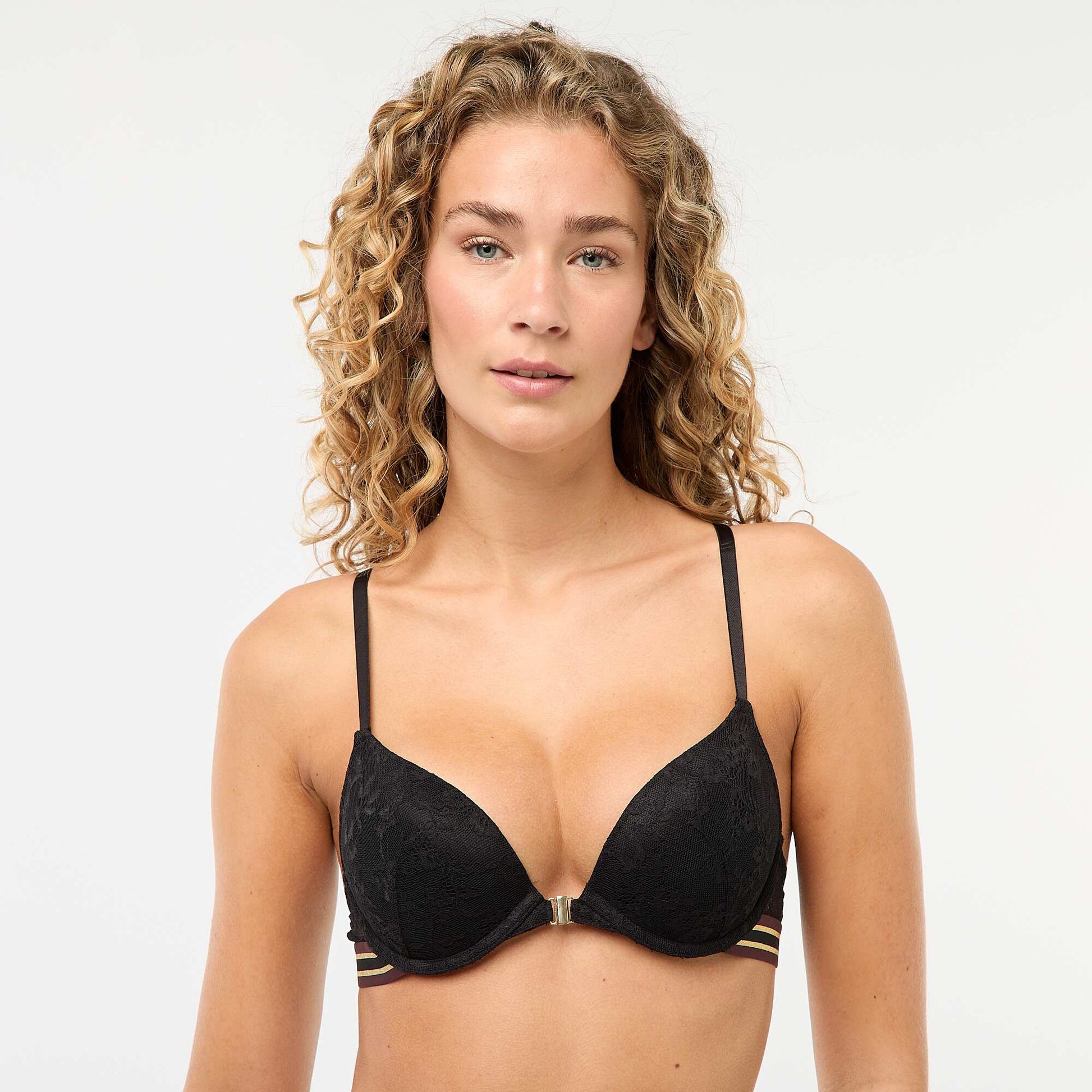 Lace Push-Up Bra with Racerback BLACK