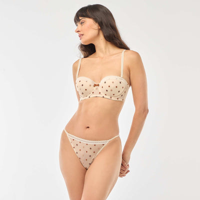 Floral Embroidered Sheer Tulle Hipster Briefs PINK