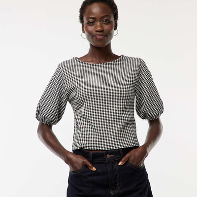 Blouse with tie fastenings BLACK