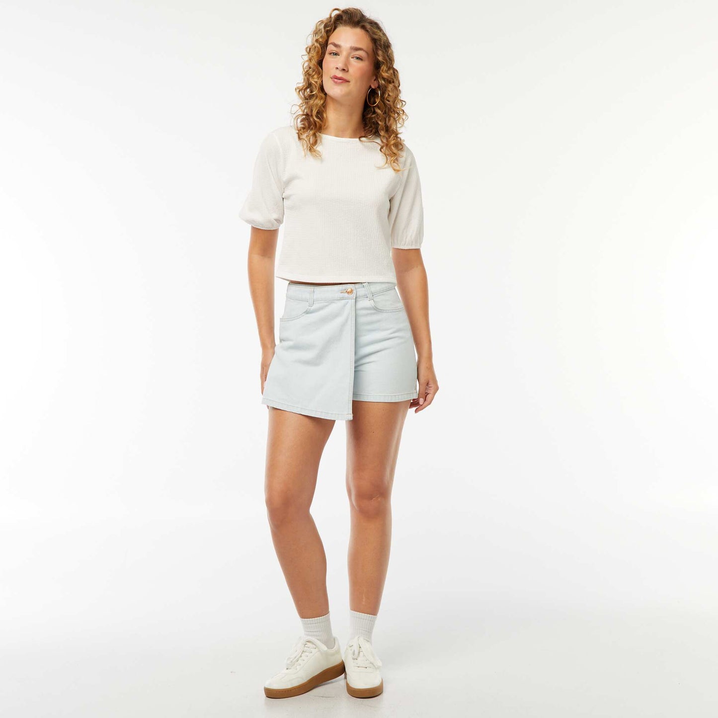 Blouse with tie fastenings WHITE