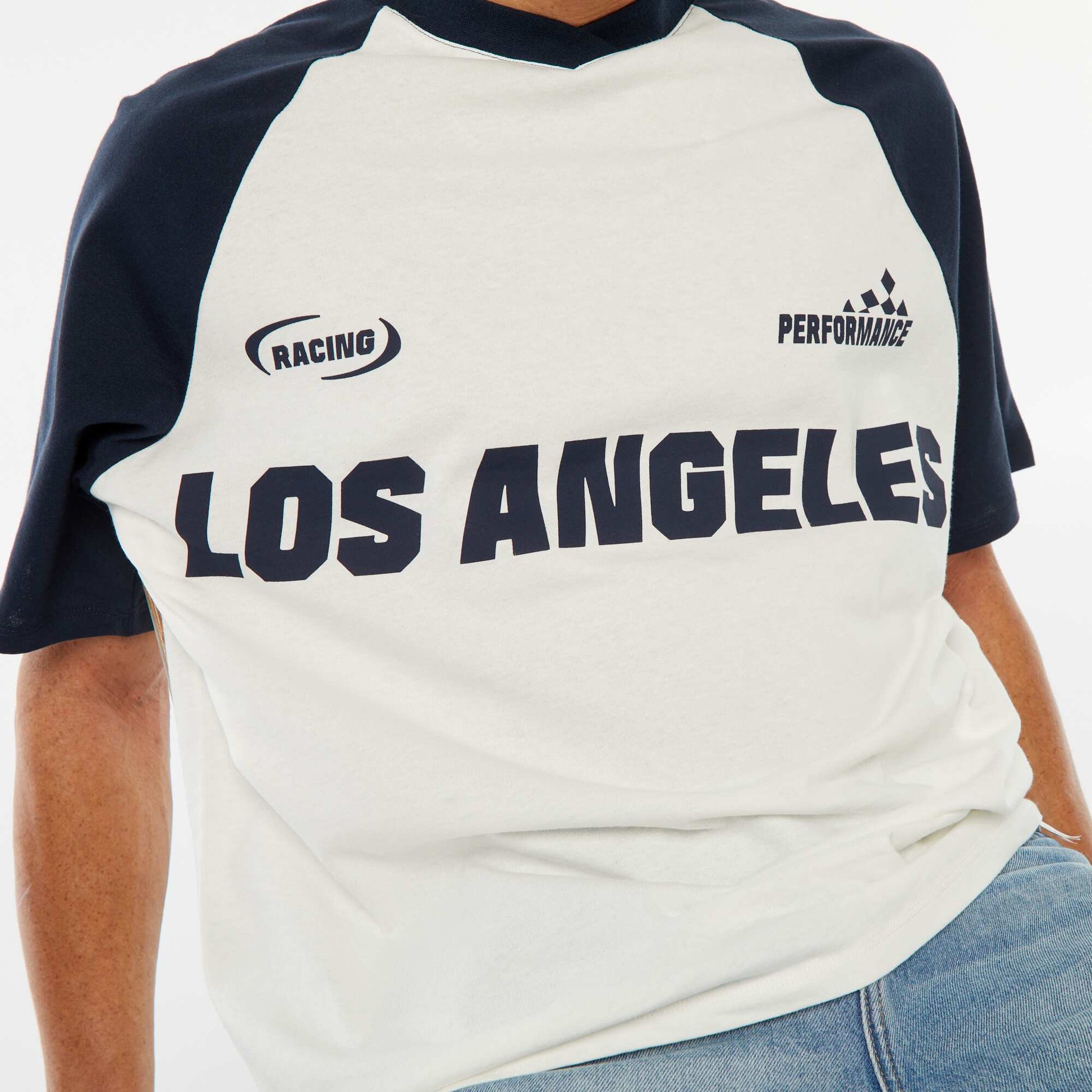 Sporty Los Angeles print T-shirt BLUE
