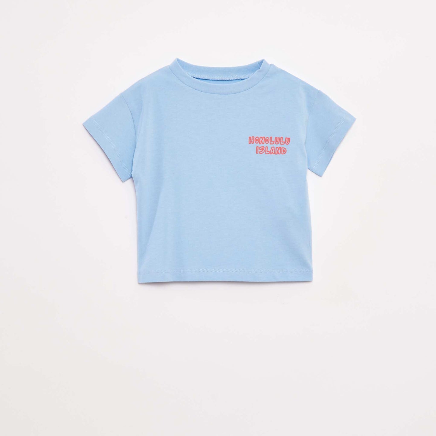 Printed short-sleeved T-shirt BLUE