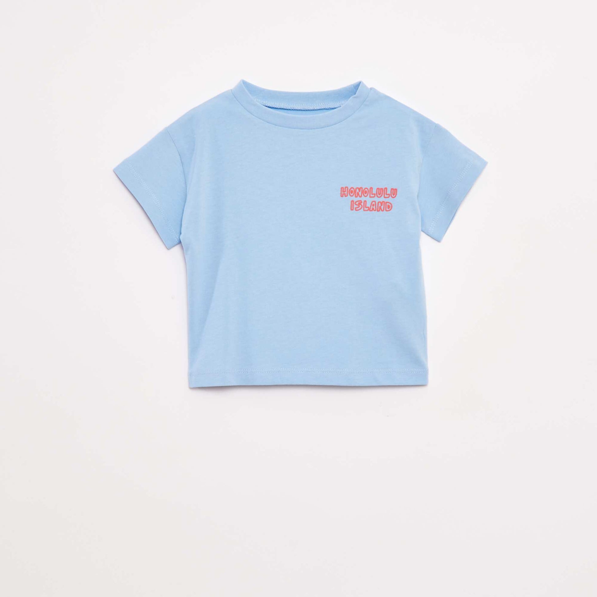 Printed short-sleeved T-shirt BLUE