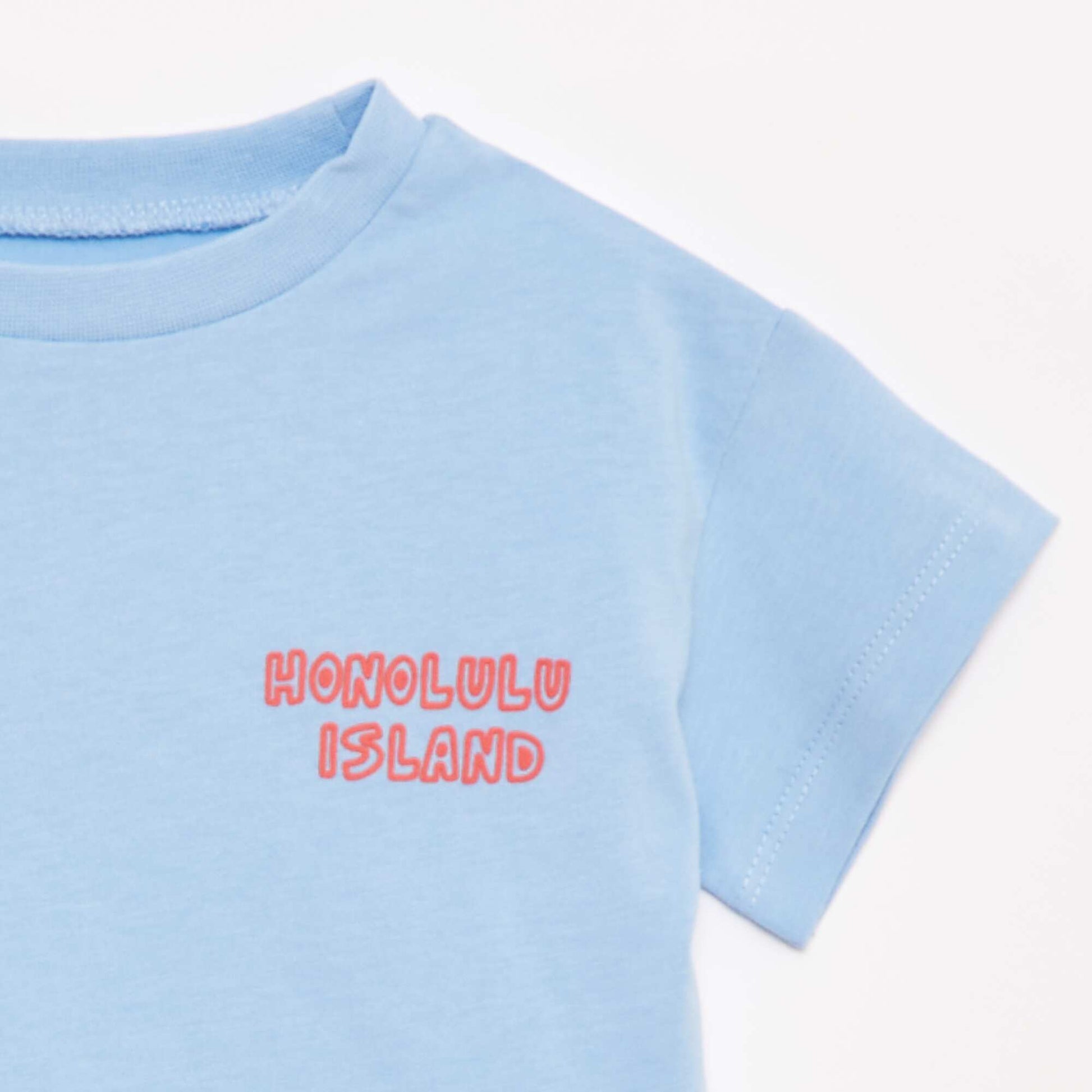 Printed short-sleeved T-shirt BLUE