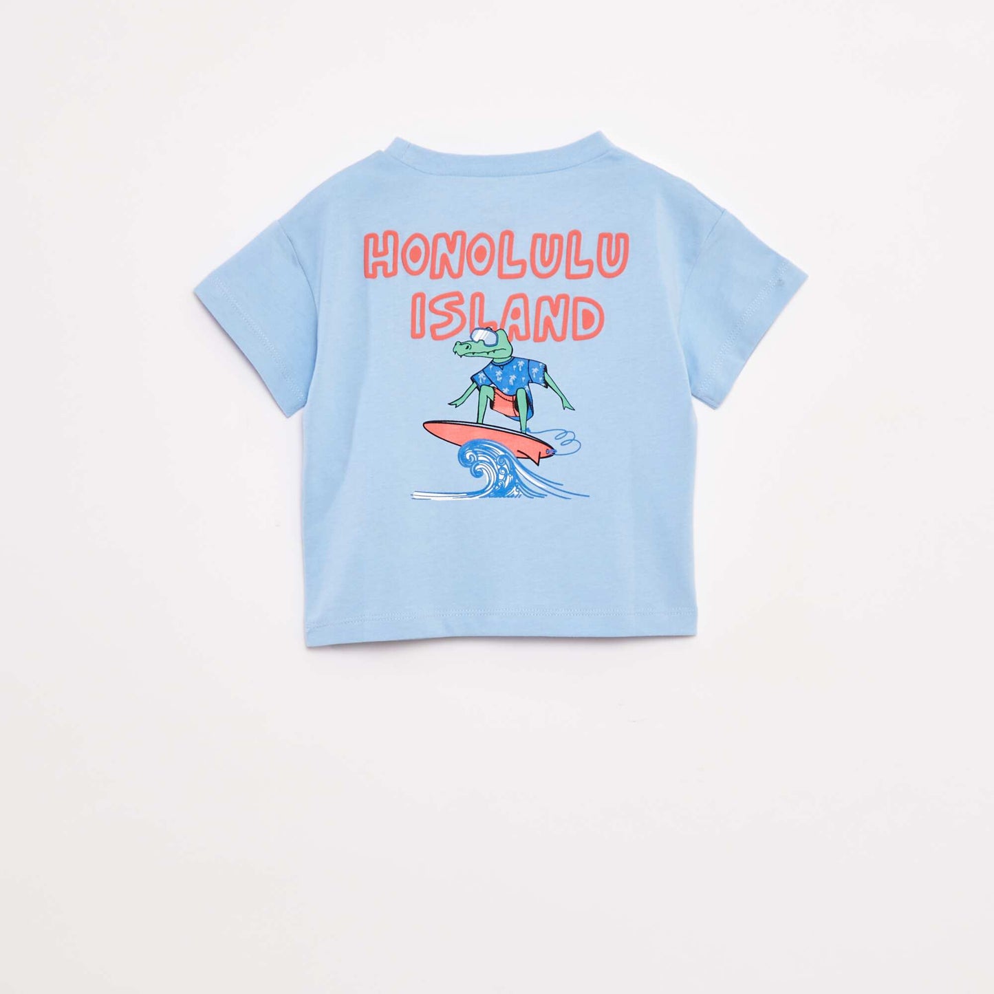 Printed short-sleeved T-shirt BLUE