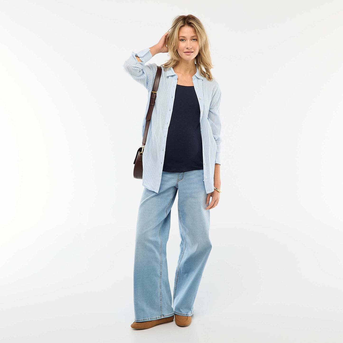 Wide Leg Maternity Jeans BLUE